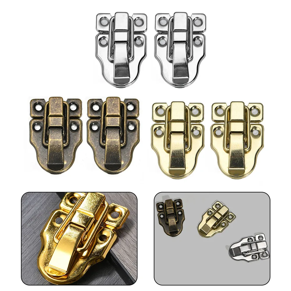 Description Picture 2 of item2pcs Vintage Lock Antique Metal Jewelry Chest Box Gift Box Suitcase Case Buckles Toggle Hasp Latch Catch Clasp Toolbox Lock