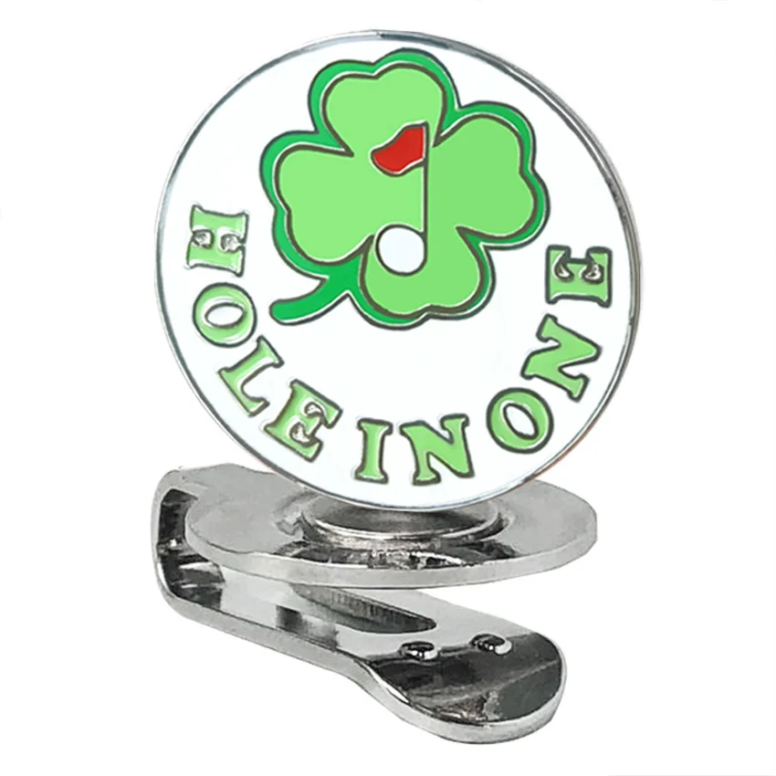 Lucky Clover Golf Ball Mark with Magnetic Golf Hat Clip Green Four Leaf Clover Marker Training Aids For Boys Girl Kids Gift