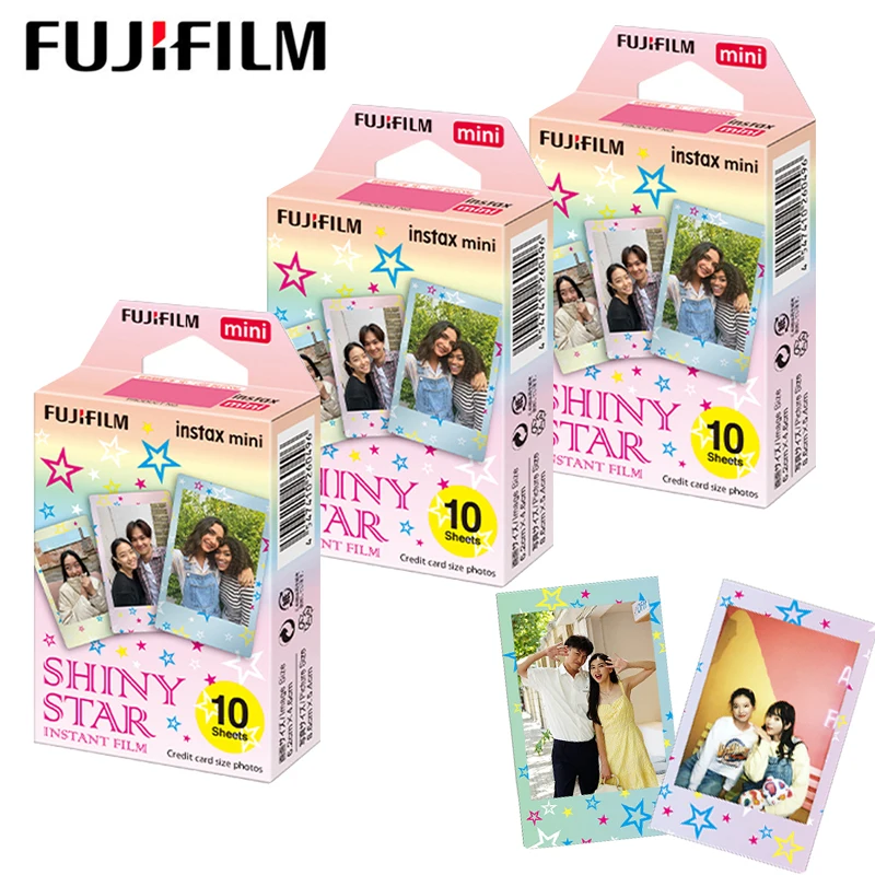10/20/30 Fogli Fujifilm Shiny Star Instax 12 Mini Film Photo Paper Per Fuji Mini 11 8 9 7S 25 26 70 90 Fotocamera Istantanea Sp-1 Sp-2