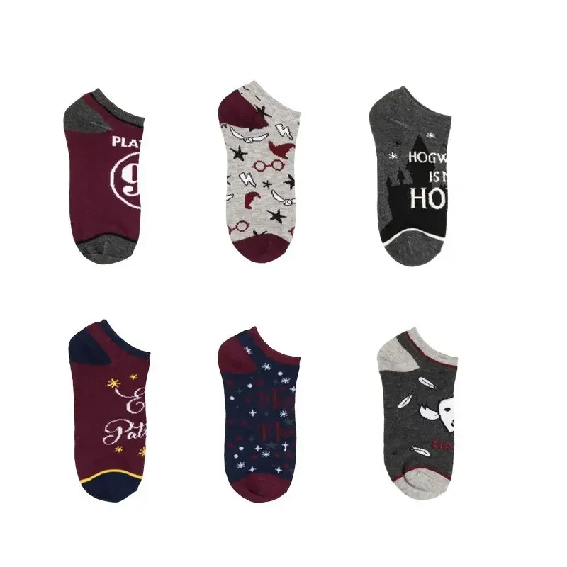 Harriese Magician Boy Socks Potter Cartoon Print Student Cotton Low Top Four Season Socks TV Peripheral Children's Birthday Gift