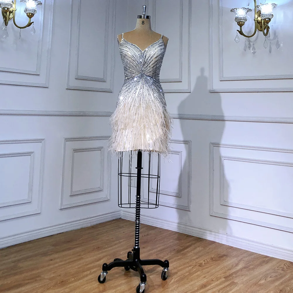 アールイズ♡ D70 70 セット! Serene Hill Grey Sleeveless Luxur Short Dresses Beaded