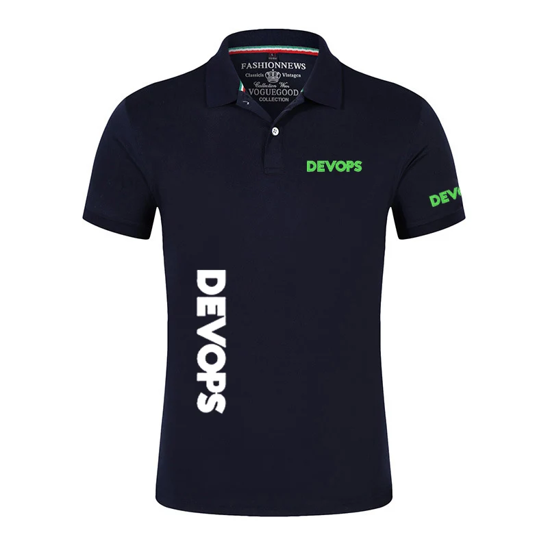 DEVOPS - The real definition of DEVOPS Summer style High Quality Men Polo Shirts Casual Breathable Short Sleeve Stand Collar top