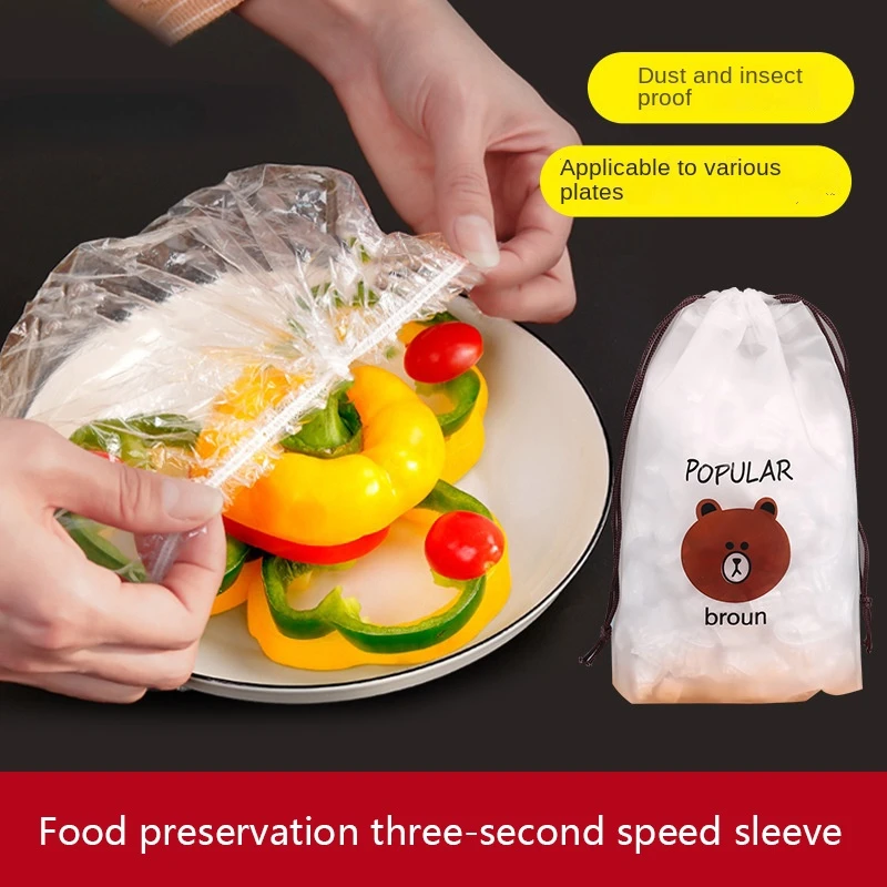 Disposable Plastic Wrap Bag Food Cover Fruit Cover Bowl Cup Cover