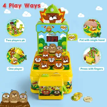 Baby Whack a Mole Game Toy with Hammer Toddler Toys Mini Electronic Arcade Game with 2 Hammers Pounding Toys for Kids 3 4 5 6 2