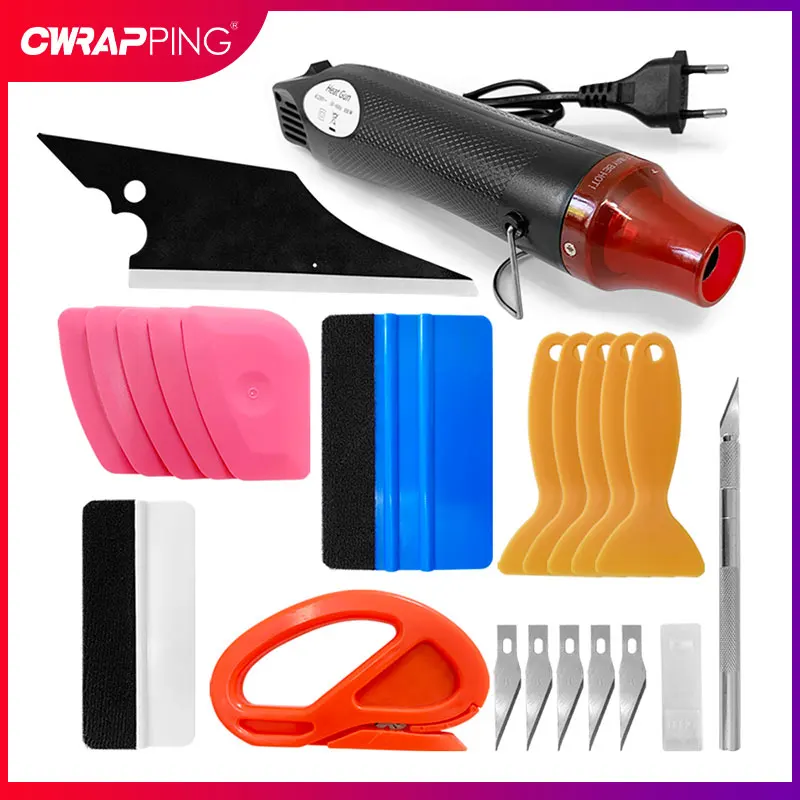 Car Vinyl Wrap Tool Kit Plastic Scraper PPF Squeegees Cars Window Film Application Tools Kit Hot Air Gun Cars Decals Truck Film