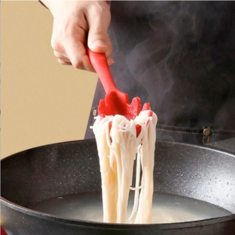 Extended one-piece handle silicone powder grab non-stick cooking tool Spaghetti scoop Spaghetti claw