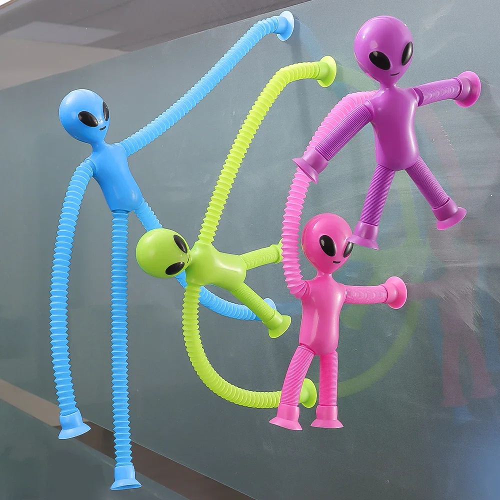 Suction Cup Telescopic Tube Alien Toys Variable Decompression Kids Early Education Puzzle Toys Fun DIY Interactive Game Props 4