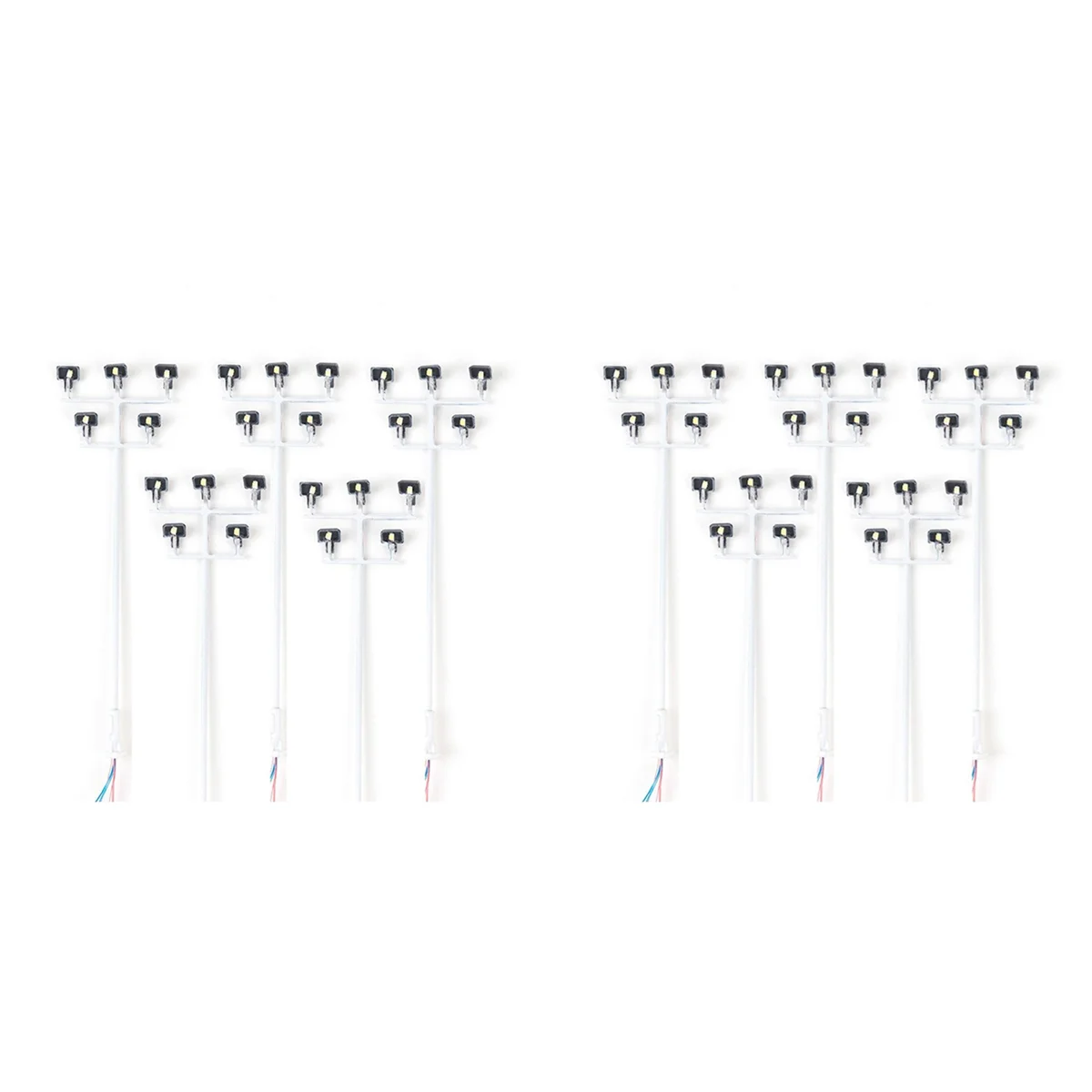 BAAU 10PCS HO Scale Model Lighting Tower 3V Train Light Railway LED Plaza Lamps Building Scenery Layout Model Accessories