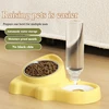Women's Solid Ceramic Pet Bowl Set Non-Slip Twin Bowl Feeder with Anti-Tip Base & Wide Rim Heavy Duty Cat Dog Food Water Dishes