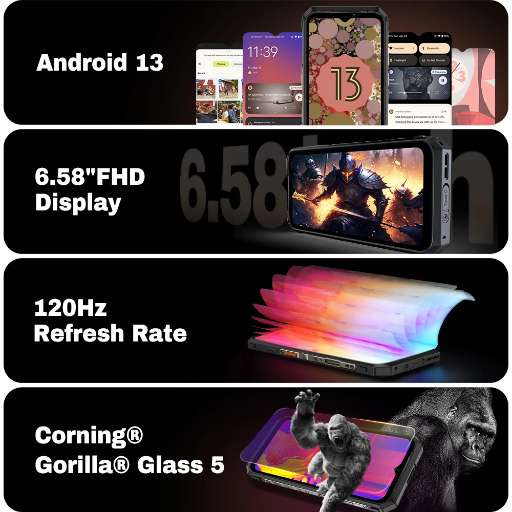 Ulefone Power Armor 18T Ultra 5G Rugged Smartphone，Dimensity 7050，512GB ROM +24GB RAM ，THERMAL BY FLIR®,Android  13，108MP 5