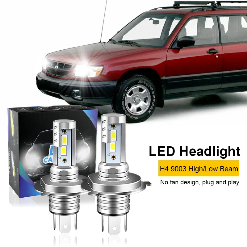 For Subaru Forester 1998-2002 4X LED Headlight Fog Light Bulbs Combo Kit 6000K Y