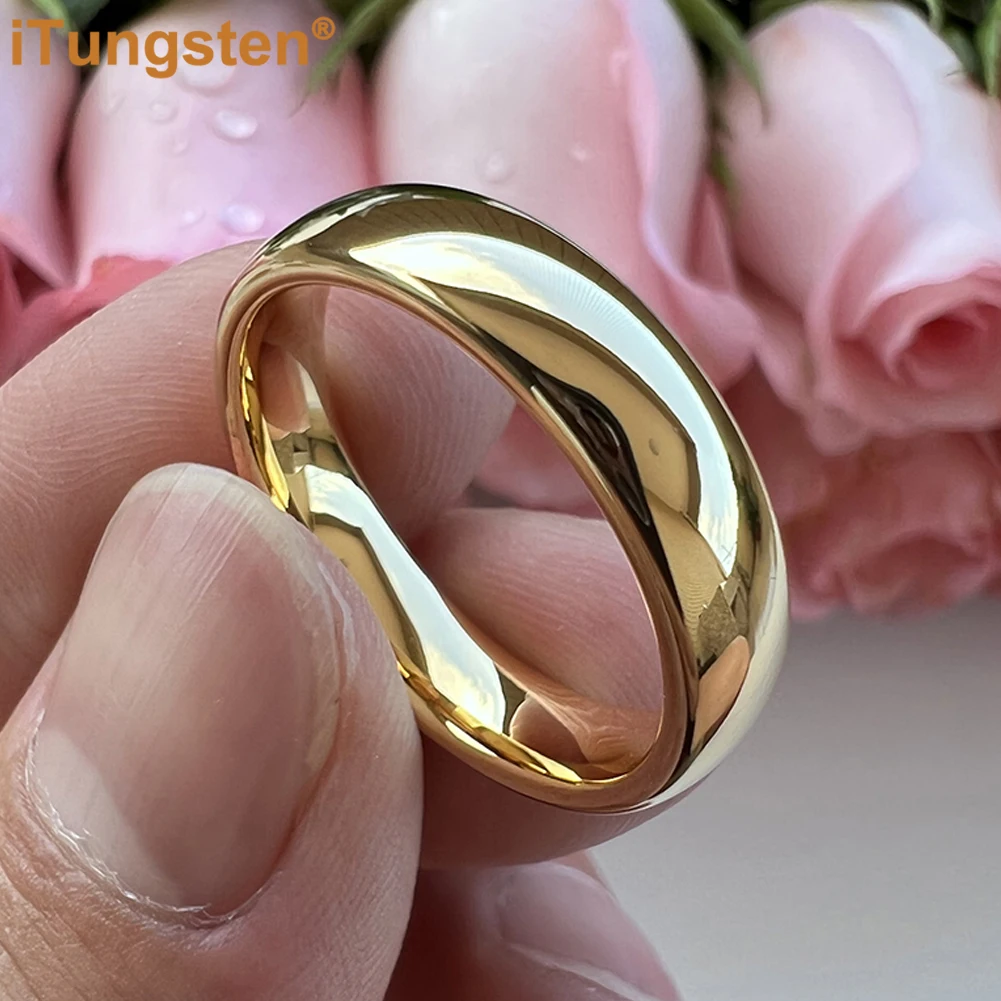iTungsten 4/5/6/7/8/10mm Tungsten Carbide Ring Men Women Couple Wedding Band I Love You Engraved Comfort Fit 1