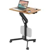 Mobile Standing Desk, 28 inch Small Height Adjustable Rolling Laptop Desk, Portable Sit Stand Desk 1