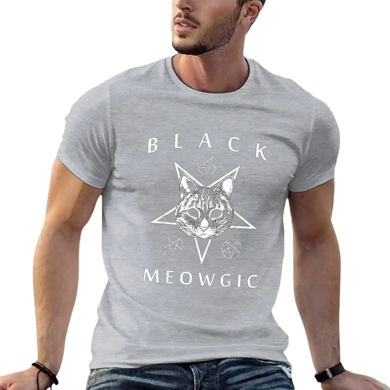 

New Black Meowgic Cat Witchcraft T-Shirt sublime t shirt Oversized t-shirt blank t shirts mens big and tall t shirts