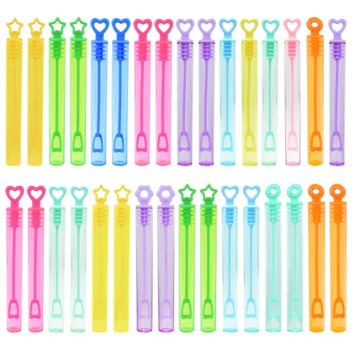 10-50pcs Colorful Bubble Soap Bottle Heart Wand Empty Tube Kids Birthday Party Favors Pinata Filler Toys Wedding Gifts for Guest