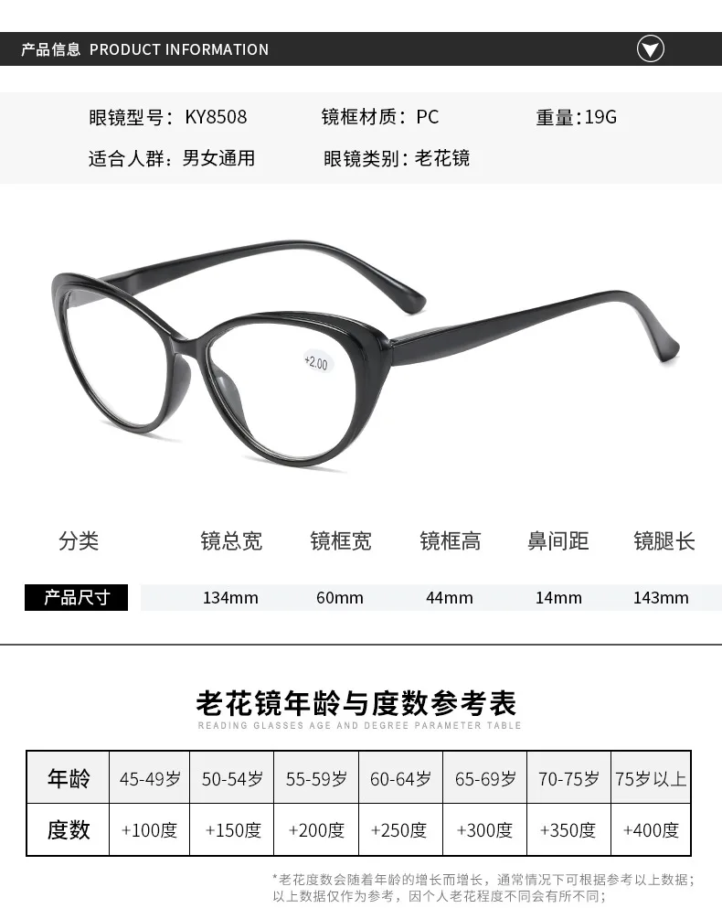 Hochauflösende Presbyopie-Brille, modische Federbeine, rote Presbyopie-Brille, Presbyopie-Brille für ältere Menschen – Detail 7