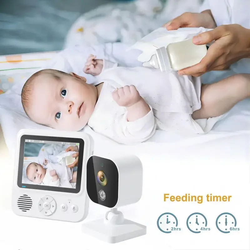 Baby Video Monitor 2.4G Wireless With Camera Video Baby Monitor Multifunction Night Vision Temperature Monitoring Two Way Audio