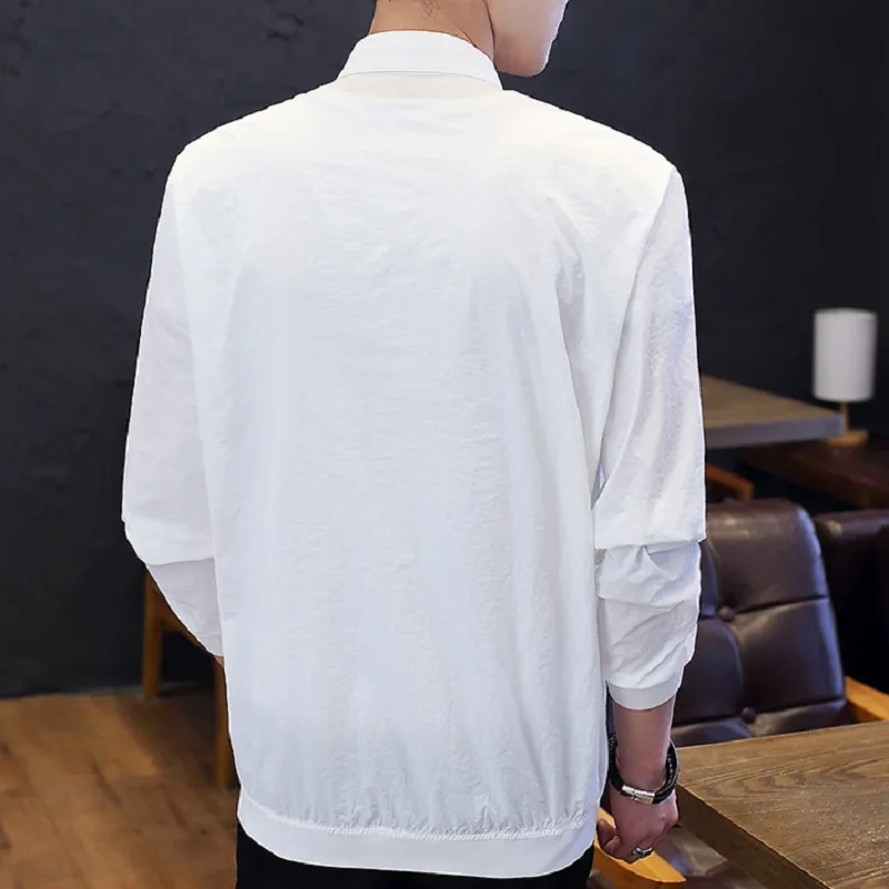 Spring Autumn New Korean Fashion Casual Simple Blouse Man Long Sleeve Solid Slim Streetwear Clothes Polyester Chic Gentmen Shirt