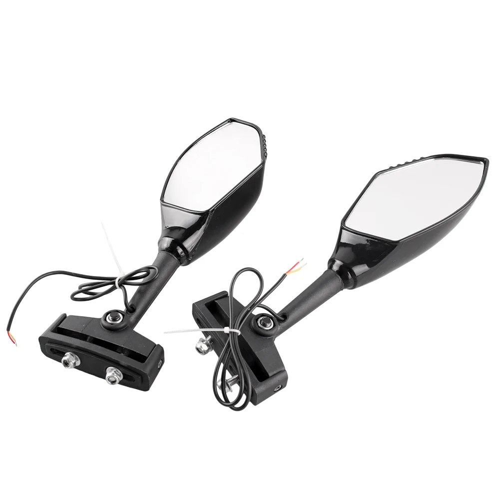 

Зеркало заднего вида для мотоцикла, 1 пара, светодиодные индикаторы влево и вправо для Honda Kawasaki Suzuki Yamaha всех уличных велосипедов