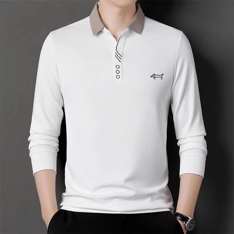 Golf wear, Spring men, sports slim golf POLO shirt, high quality fashion brand men's lapel golf T-shirt, new tennis wear