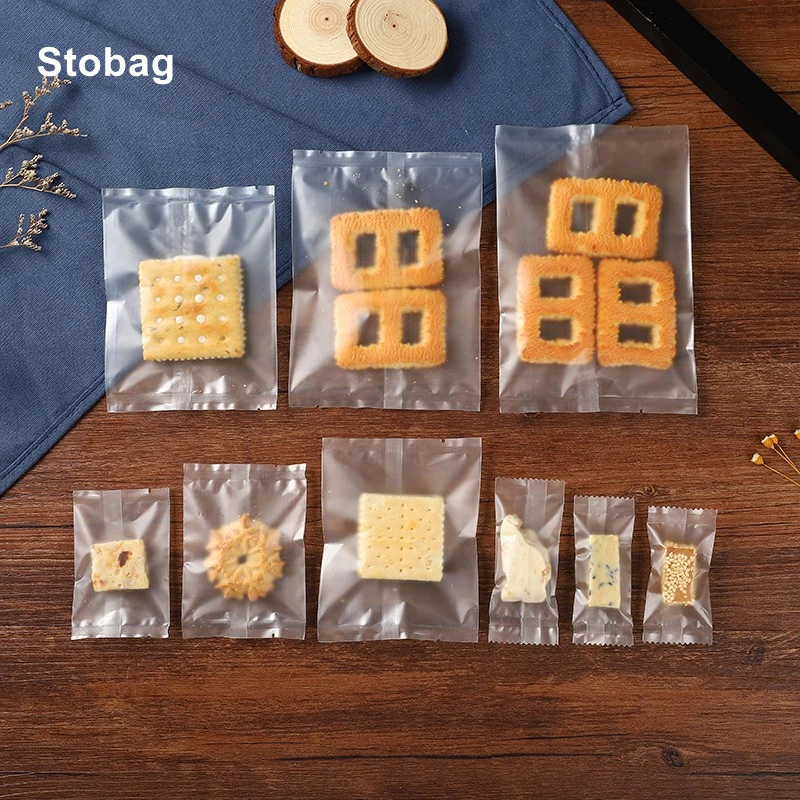 StoBag 100 шт. матовые пластиковые маленькие пищевые упаковочные пакеты для выпечки