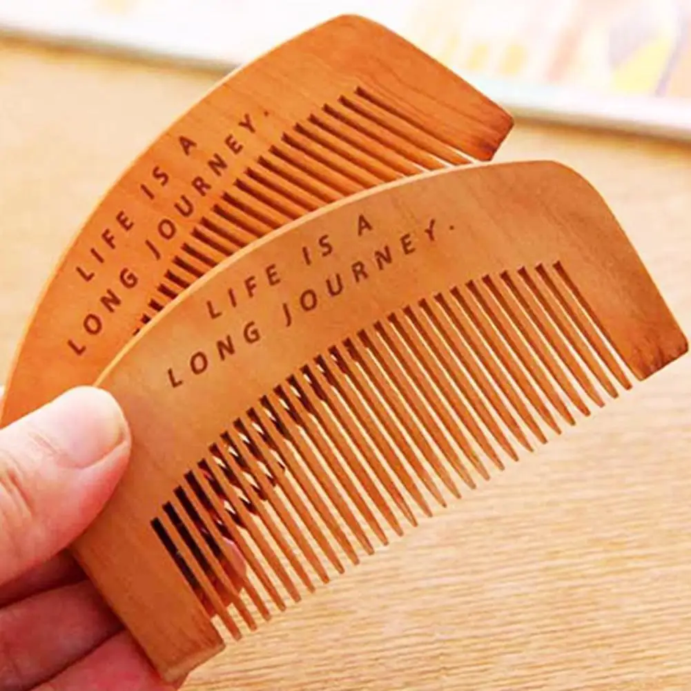 Pente de madeira natural pêssego pente retro mini ferramenta de massagem portátil cuidados com os cabelos cabeça acessórios de beleza anti-estático Z6R7
