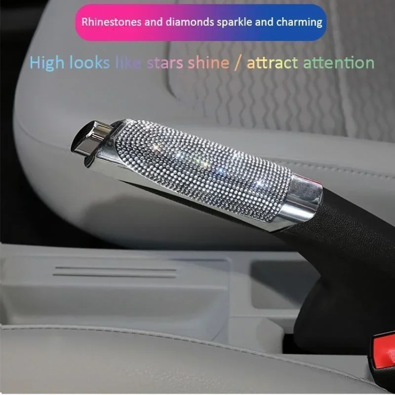 Hand Brake Cover Crystal Car Handbrake Covers Universal Anti-slip Auto Gear Shift Collars Car Bling Interior Accessories