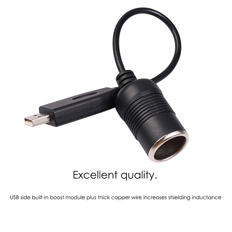 Adaptador convertidor con cable, controlador de puerto USB a 12V, toma de  mechero de coche, cable de alimentación hembra para Xiaomi Power Bank DVR -  AliExpress