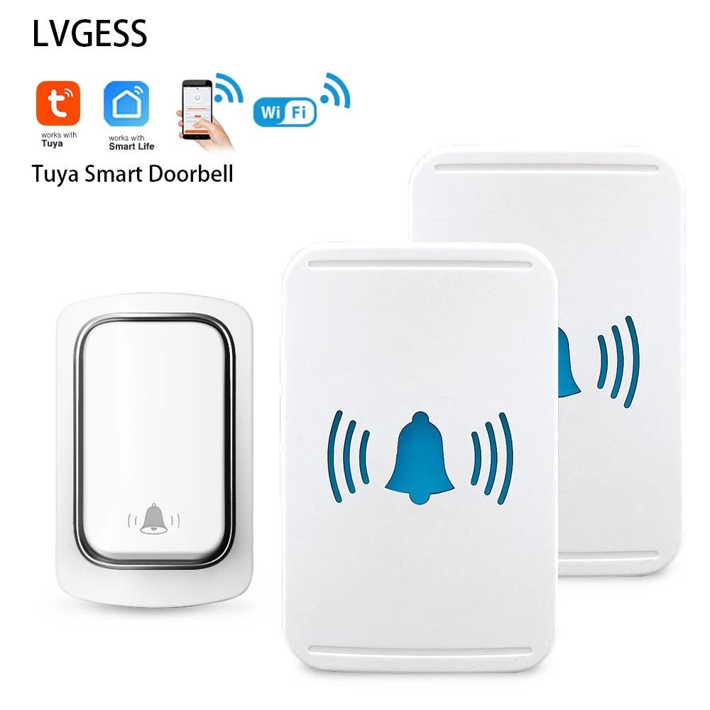 Wireless WiFi Bell Tuya Waterproof External Smart Door Bell for Smart Life App Setting,wireless doorbell