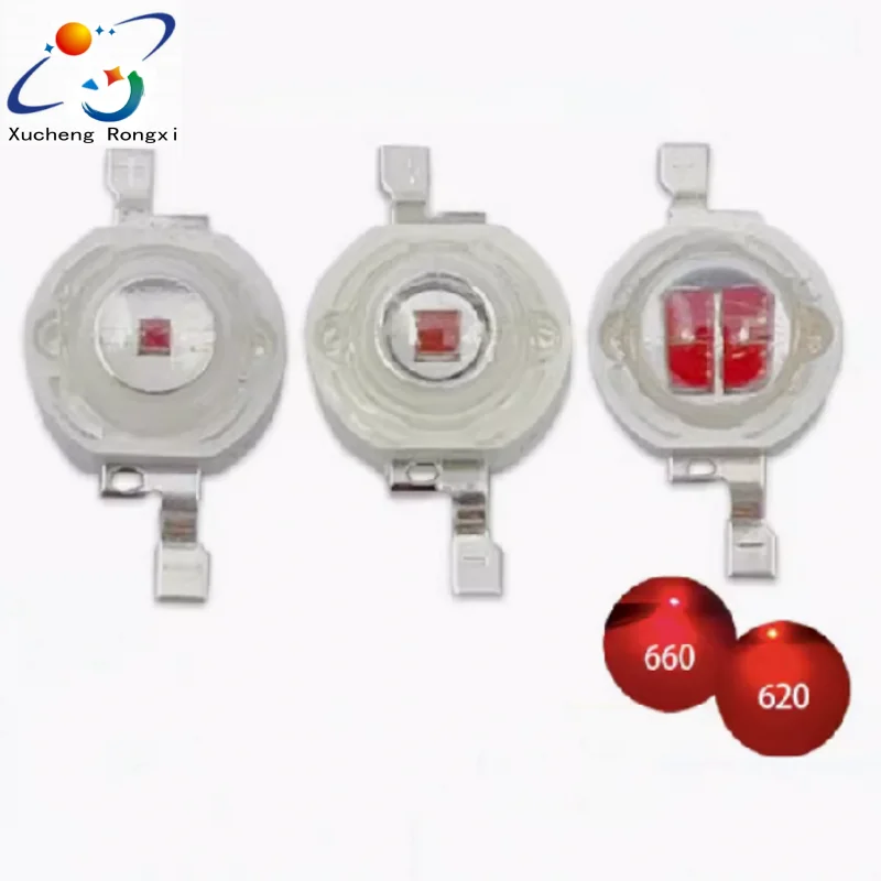 10PCS 1W3W plant growth red light 660nm 5W lamp bead seedling red light 620nm LED chip high-power monochromatic light source