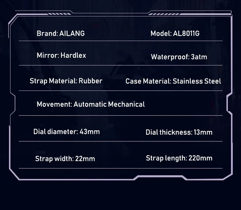 AILANG Square Skeleton Dial Mechanical Watches Automatic Mens Watches Luxury Original Rubber Tourbillon Clock Watch For Men_voghion.com