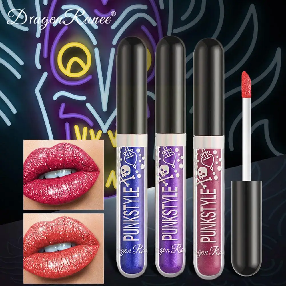 

Halloween Gloss Lip Liquid Glaze Diamond Lipstick Lip 7 Lipstick Gloss Pearlescent Colors Korean Non-Stick P9Z3