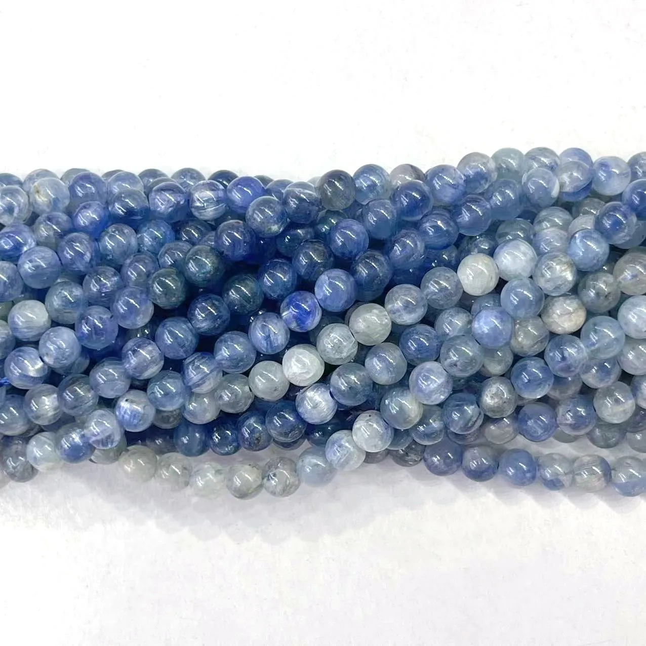 4MM Natural Kyanite Round Beads High Grade Loose Blue-White Gradient Cyanite Stone Accessories For DIY Bracelet Necklace Jewelry