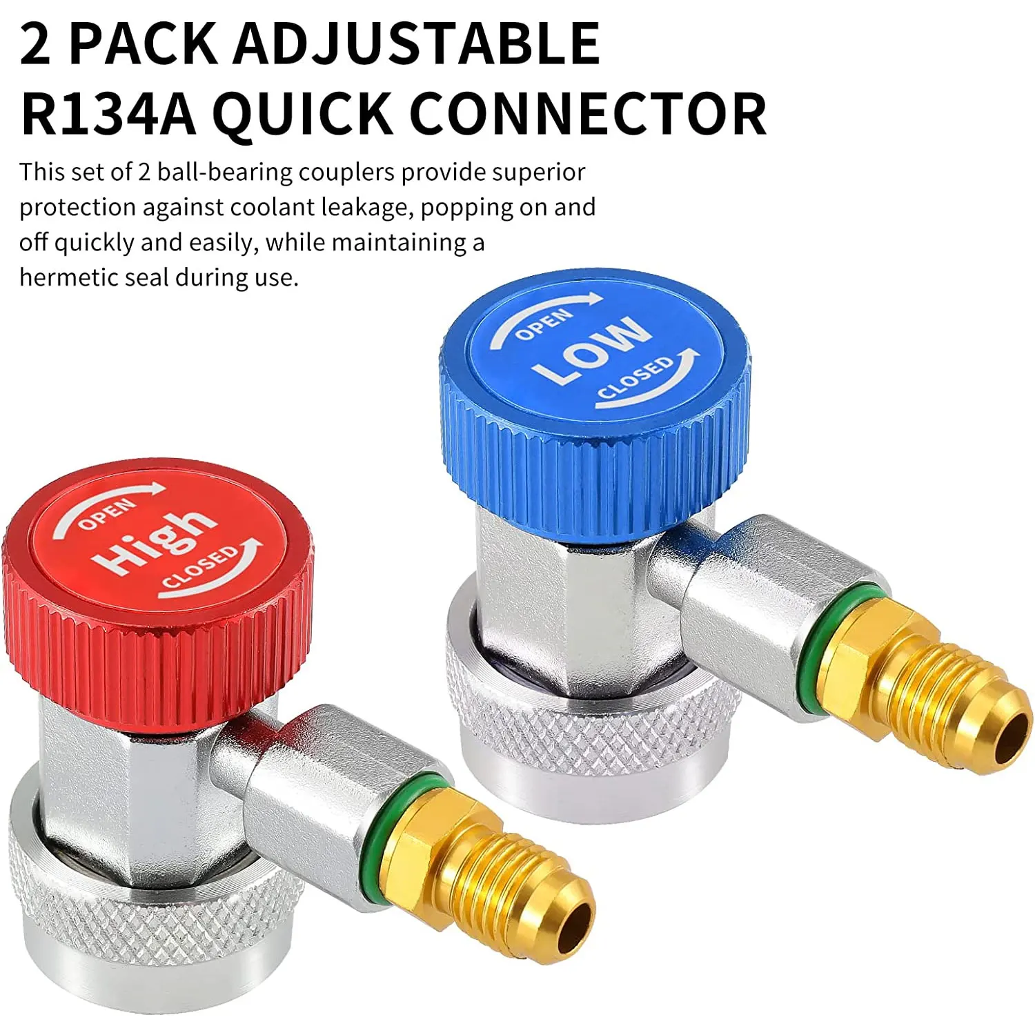 Air Conditioner Coupler R134A H / L Adapters Quick Coupling Air Conditioner Coolant Adjustable Brass Adjustable air conditioning fluoride Quick Coupler
