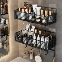 Wall Mounted Metal Wire Storage Organizer Baskets, Rectangular Display Hanging Basket, Countertop Bathroom Accessories Holder 2