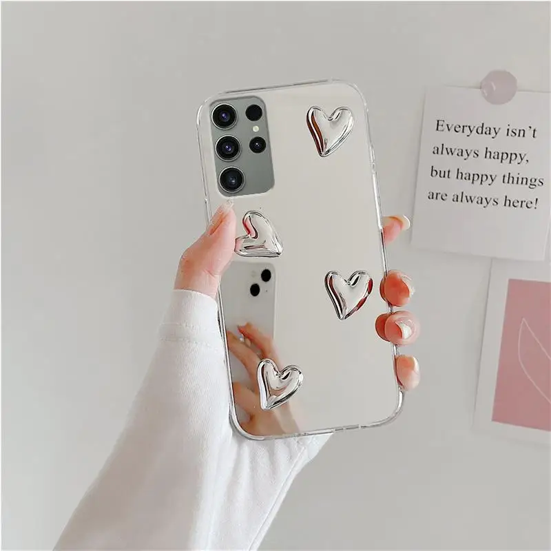 thumbnail image 1 of For Samsung Galaxy S23 Ultra S22 Plus 5G S10 S10e Glossy 3D Love Heart Mirror Phone Case S23Ultra S22Ultra S22PLus Cover S 23 22, 1 of 4