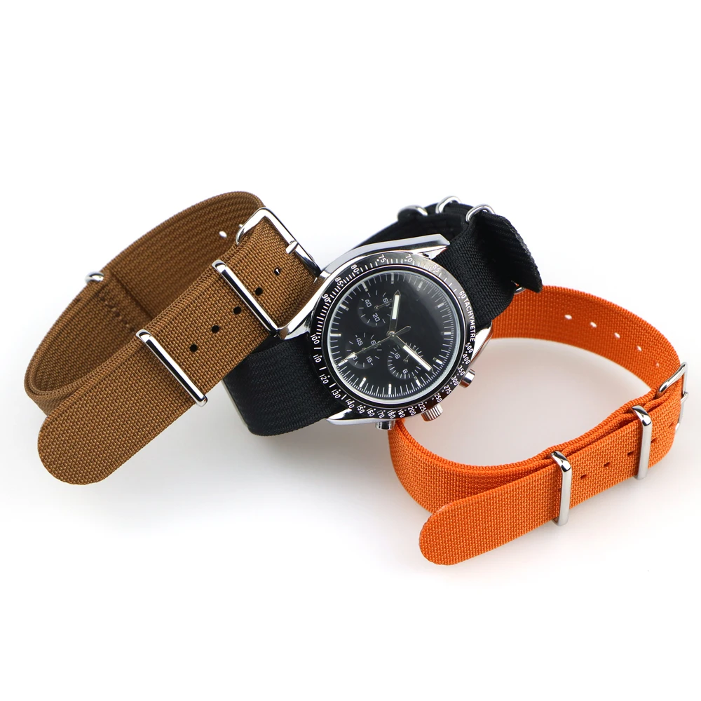 New Ribbed Nato Strap 18mm 20mm 22mm Nylon Watch Straps Braid Ballistic Fabric Watchband Accessories for Military Watch Band