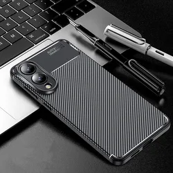 Carbon Fiber Shockproof Silicone Protective Bumper Case - Black (For S25 Edge)