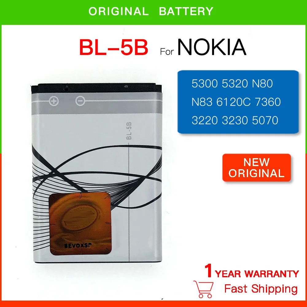Batteria Di Ricambio Originale Bl-5B Batteria Per Nokia 5300 5320 6120C 7360 6120Ci 3220 3230 5070 Batteria Bl5B Batteria