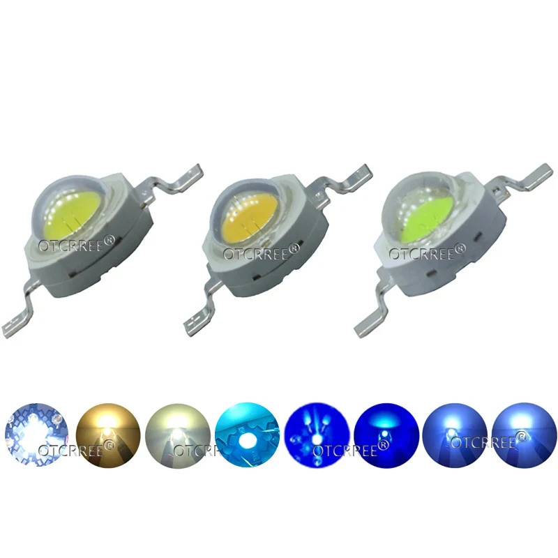 Description Picture 3 of item100pcs 3W High Power LED Chip Light Beads Diode Cold Warm Neutral White 10000K 20000K Ice Blue For SpotLight Downlight Lamp Bulb