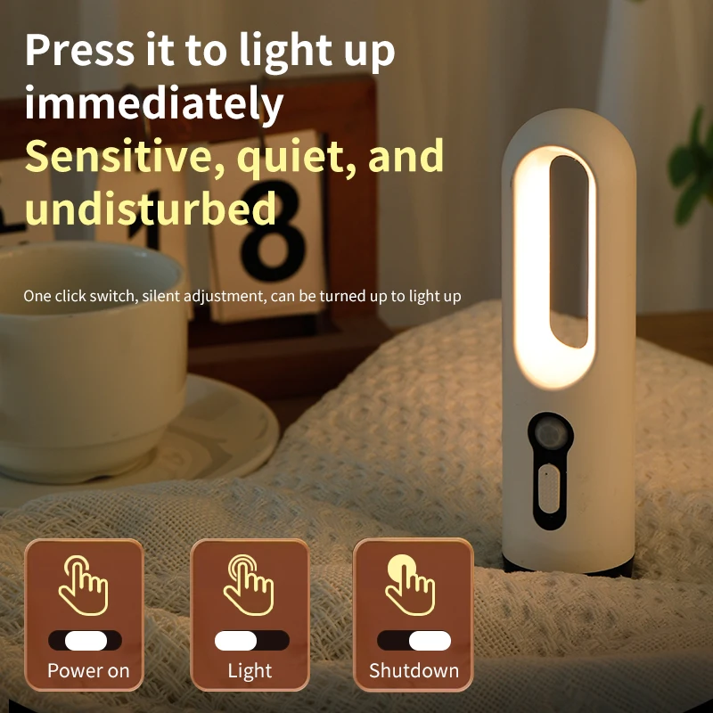 Portable LED Sensor Night Light Flashlight for Bedroom Camping