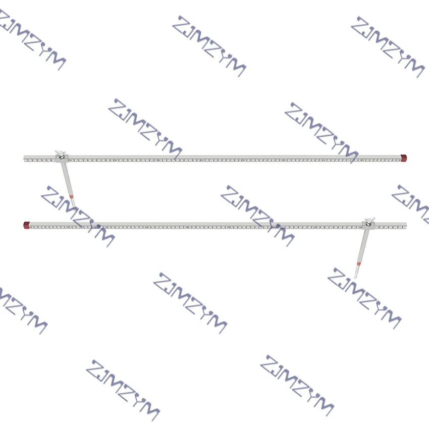 Metal Ruler Auto Body Measuring Tools Car Sheet Metal Repair Tools Accident Body Beam Repair Correction Inspection Stainless Steel 2D Measuring Ruler
