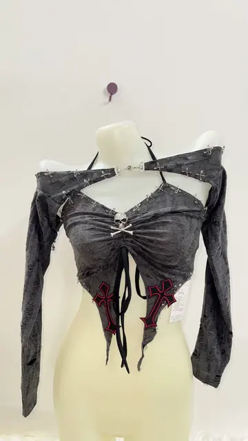 Skull Halter Neck Top and Shrug Set 2