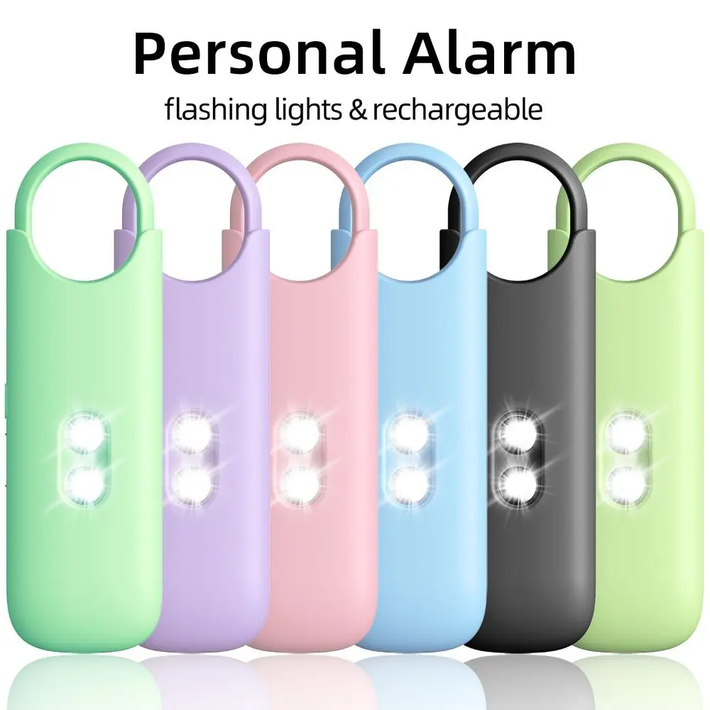 High-Decibel Rechargeable Personal Safety Alarm with Dual LED Light - Compact Self Defense Keychain