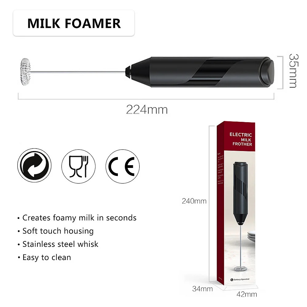 1set Stainless Steel Milk Frother, Modern Multifunction Electric