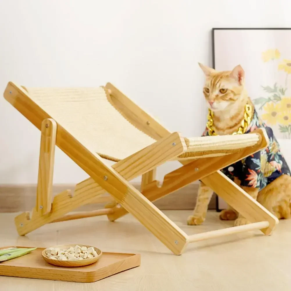 

Nest Sisal Chair Sleeping Adjustable Cat Puppy Dog Cats Recliner Wood Supplies Little Bed New For Pet Comfort Sofa