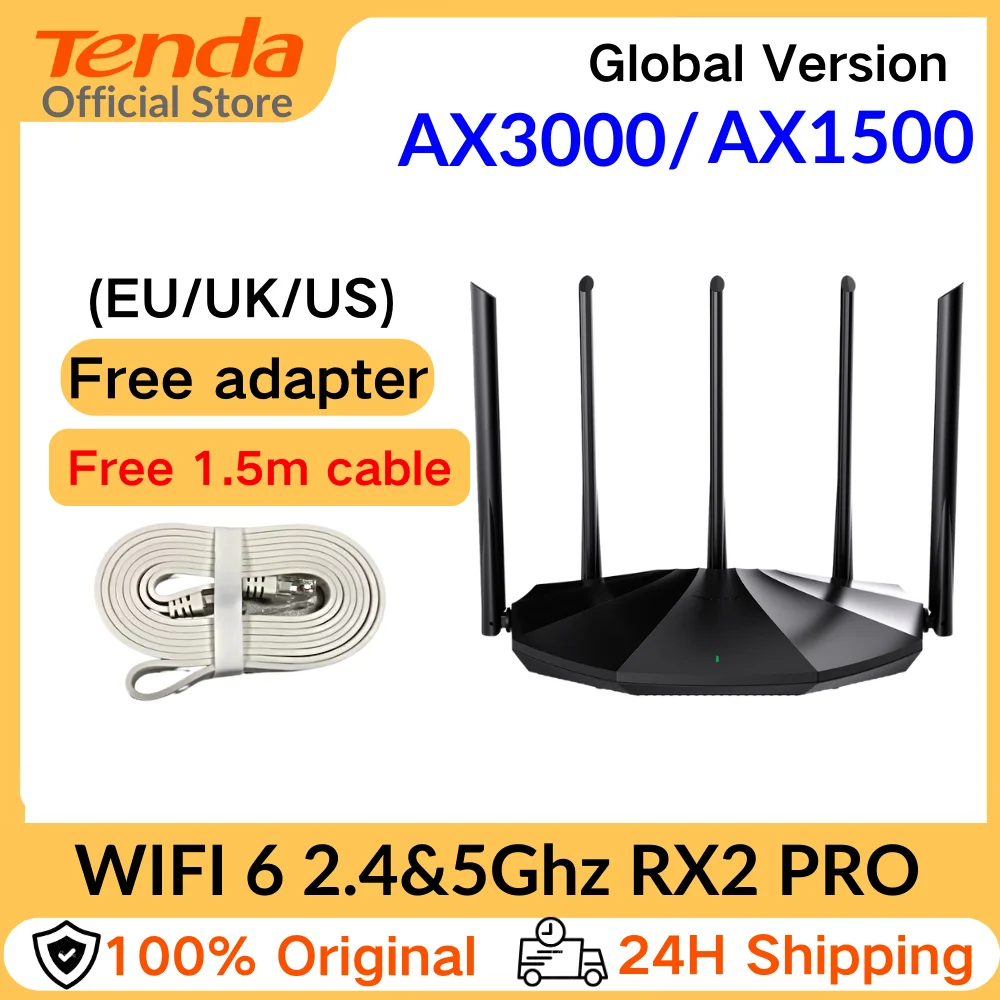 RX2Pro Tenda WiFi 6 AX1500 Smart WiFi Router, Dual Band Gigabit