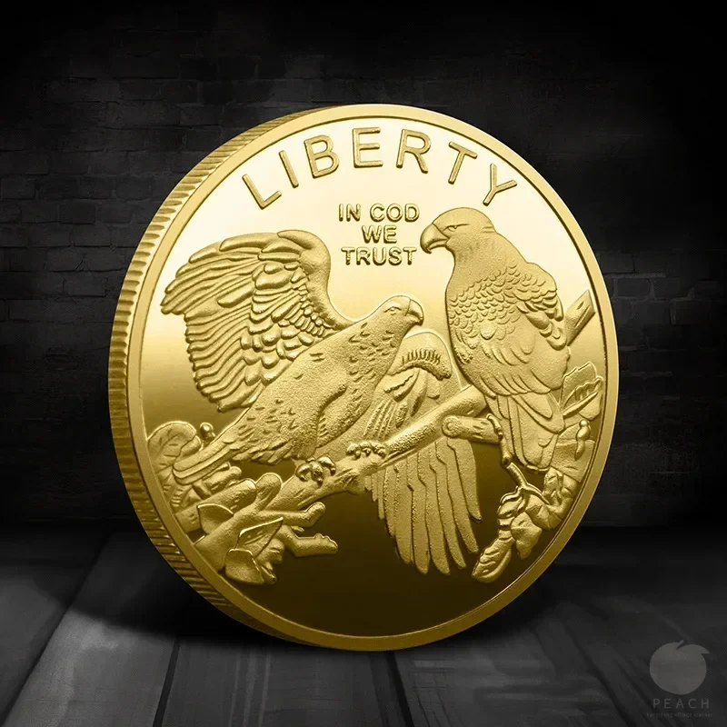 Commemorative Coin American Eagle of Liberty Double Eagle Lucky Gold Silver Medal