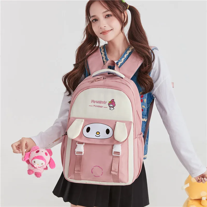 

New Sanrio Cute Lightweight Backpack MyMelody Cinnamoroll Kuromi PompomPurin Anime Cartoon Simple Large Capacity Backpack Gift