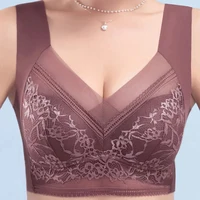 L-6L femmes grand soutien-gorge Push Up glace soie sans couture supérieur Bralette dentelle sans fil été soutiens-gorge grande taille haut Lingerie sous-vêtements 15019 3